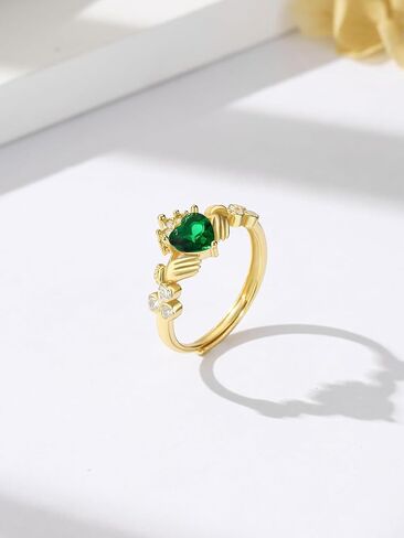Dreamboat Sterling Silver Claddagh Rings for Women Irish Rings Clover Shamrock Green Heart Irish Gift Made In Ireland Luck Scottish Jewelry in Saudi Arabia