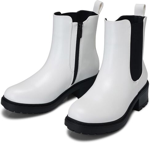 Shibever Womens Otchle Boots Chelsea: مكتنزة منخفضة الكعب مستدير أحذية تشيلسي تشيلسي للنساء - انزلق على الجوارب الكاحل المرنة خريف 2025 in Saudi Arabia