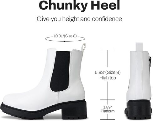 Shibever Womens Otchle Boots Chelsea: مكتنزة منخفضة الكعب مستدير أحذية تشيلسي تشيلسي للنساء - انزلق على الجوارب الكاحل المرنة خريف 2025 in Saudi Arabia