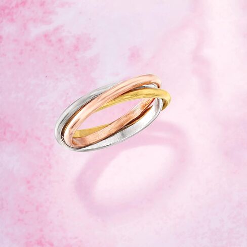 Ross-Simons Italian Tri-Colored Sterling Silver Rolling Ring in Saudi Arabia