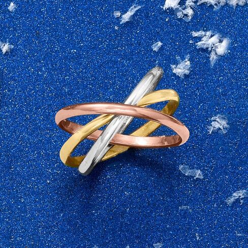 Ross-Simons Italian Tri-Colored Sterling Silver Rolling Ring in Saudi Arabia