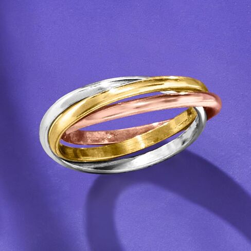 Ross-Simons Italian Tri-Colored Sterling Silver Rolling Ring in Saudi Arabia