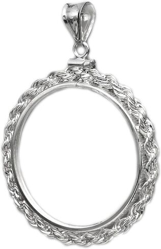 39mm Silver Round Coin Bezel Sterling Silver Rope Silvertowne Round 39.37mm x 3.14mm in Saudi Arabia