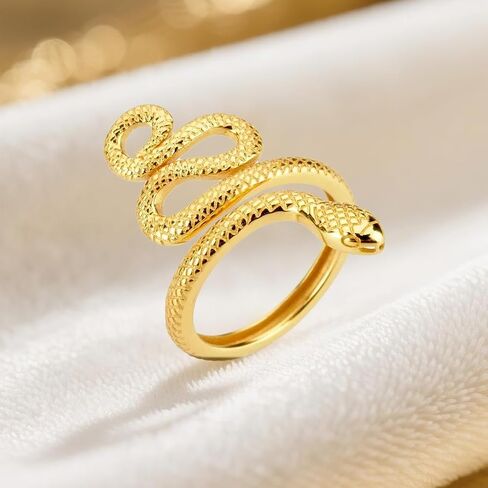 Snake Ring Adjustable Rings For Women 925 Sterling Silver Hypoallergenic Adjustable Open Rings for Women Jewelry in Saudi Arabia