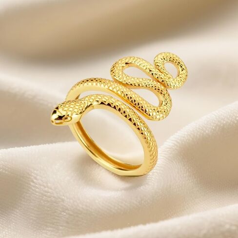 Snake Ring Adjustable Rings For Women 925 Sterling Silver Hypoallergenic Adjustable Open Rings for Women Jewelry in Saudi Arabia