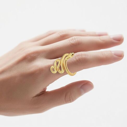Snake Ring Adjustable Rings For Women 925 Sterling Silver Hypoallergenic Adjustable Open Rings for Women Jewelry in Saudi Arabia