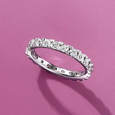 Ross-Simons 1.10 ct. t.w. Moissanite Eternity Band in Sterling Silver in Saudi Arabia