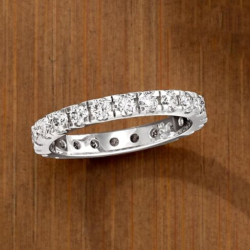 Ross-Simons 1.10 ct. t.w. Moissanite Eternity Band in Sterling Silver in Saudi Arabia
