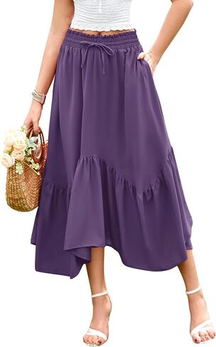 Arolina Maxi Skirts for Women High Waist Renaissance Long Skirts Summer Casual Elegant A Line Flowy Skirts with Pockets in Saudi Arabia