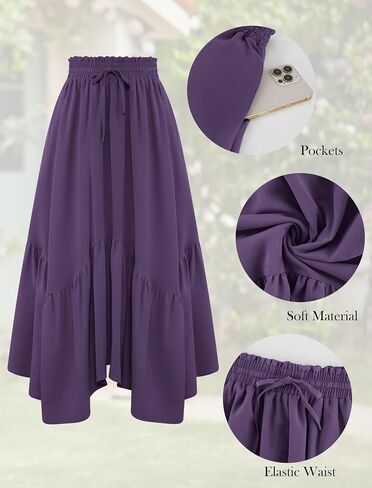 Arolina Maxi Skirts for Women High Waist Renaissance Long Skirts Summer Casual Elegant A Line Flowy Skirts with Pockets in Saudi Arabia
