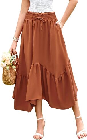 Arolina Maxi Skirts for Women High Waist Renaissance Long Skirts Summer Casual Elegant A Line Flowy Skirts with Pockets in Saudi Arabia