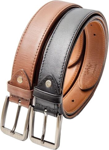 Mens Belt 2 Pack-Genuine Leather Belts for Men-Hand Made with Customizable Fit-Stylish & Durable Dress or Casual Belts in Saudi Arabia