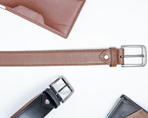 Mens Belt 2 Pack-Genuine Leather Belts for Men-Hand Made with Customizable Fit-Stylish & Durable Dress or Casual Belts in Saudi Arabia
