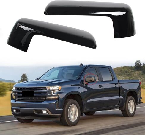 2 PCS Chrome Rearview Mirror Cap Cover Clip on Replacement for 2019 2020 2021 2023 2024 2025 Chevy Silverado 1500 & GMC Sierra 1500 Replacement for Left Right Side Accessories (Chrome) in Saudi Arabia