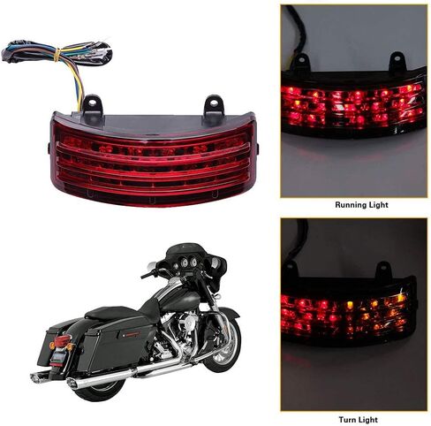 DREAMIZER Tri-Bar Tail Light Rear Fender Led Brake Turn Signal for Street Glide Road Glide 06-13,Red in Saudi Arabia