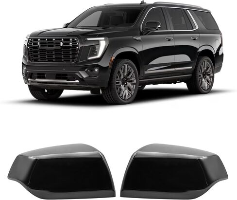 Gloss Black Side Mirror Cover Cap Fits For 2021 2022 2023 2024 2025 Chevy Tahoe Suburban Yukon Replace 84703354 84703355 in Saudi Arabia
