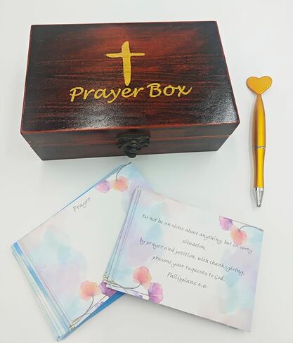 Fight Club Prayer box with Prayer Cards Blessing Box Cross Religious gifts Christian gifts congregation gifts (brown) in Saudi Arabia