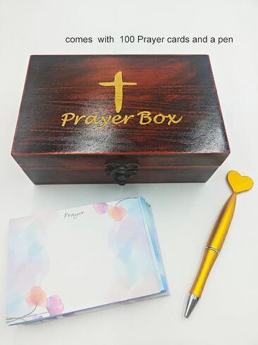Fight Club Prayer box with Prayer Cards Blessing Box Cross Religious gifts Christian gifts congregation gifts (brown) in Saudi Arabia