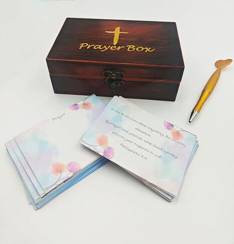 Fight Club Prayer box with Prayer Cards Blessing Box Cross Religious gifts Christian gifts congregation gifts (brown) in Saudi Arabia