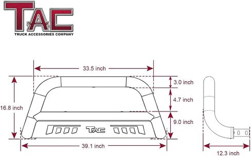 Tac Bull Bar Fit 2021-2025 Jeep Grand Cherokee L | 2022-2025 جراند شيروكي | 2022-2024 Grand Cherokee 4xe SUV 3 "الملمس الأسود الأمامي الوفير المصد فرشاة واقي واقي خارج الطريق إكسسوارات الطريق in Saudi Arabia