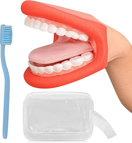 Mouth Hand Puppet with Tongue for Kids Green Color, Mouth Puppet for Speech Therapy, Include Toothbrush in Saudi Arabia