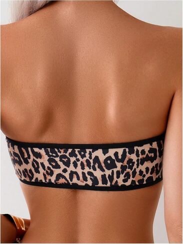 Verdusa Women's 2 Piece Bandeau Swimsuit Leopard Print U Wire High Cut Bathing Suit in Saudi Arabia