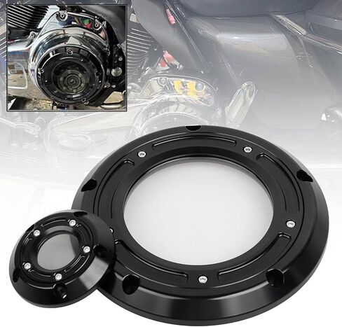 انظر من خلال Derby Cover Timing Timer Cover 5 ثقوب لـ Harley Touring Electra Glide Road Road Glide Tri Glide 1996-2013 ، Chrome in Saudi Arabia