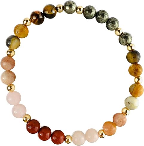سوار Leo Zodiac Crystal Bededed ، هدية ليو ، سوار المولد في شهر أغسطس ، هدايا مجوهرات ليو زودياك لها ، البايرايت ، عين النمور ، العقيقون المجنون ، صنستون ، روز كوارتز ، ريد جاسبر in Saudi Arabia