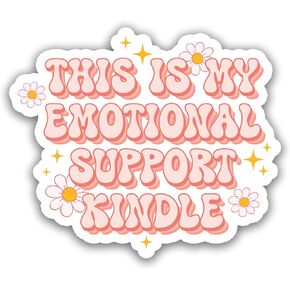 (3pcs) This Is My Emotional Support Kindle Sticker, Bookish Water Assistant Stickers for Laptop Phone Kindle Stickers, Mental Health Awareness, Reading Gift, Mental Health Stickers (Size 2")
