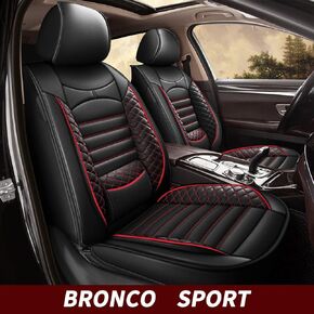 Car Seat Covers Fit for Ford Bronco Sport 2021-2024 Full Set 5 Seats Faux Leather Waterproof Seat Cover Protector Compatible Airbag Black