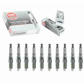 10 pc NGK V-Power Spark Plugs compatible with Ford E-350 Super Duty 6.8L V10 1999-2017