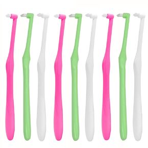 Angzhili 9 Pieces Interspace Toothbrush,End Tuft Orthodontic Toothbrush Tapered Orthodontic Brush for Hard to Reach Areas,Gap Toothbrush for Orthodontic Braces Bridges and Implants