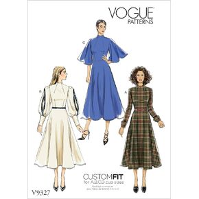 Vogue V9327A5 Easy Women's Partially Lined Dress Sewing Patterns, Sizes 6-14, White
