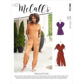 McCall's M8154Y Misses' 2-Pocket Romper and Jumpsuit Sewing Patterns Kit, Design Code M8154, Sizes XS-M
