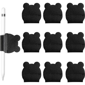 10Pcs Pen Loop Holder, Self Adhesive Pen Holder Pencil Holder with Double Loops for Notebook, PU Leather Pencil Loop Holder Pen Sleeve Pen Clips Office Accessory for Journal, Planner, Notebook