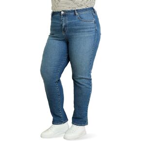 Women's Plus Size Straight Leg Jeans Boot Cut Mid Rise Comfy Stretchy Jeans