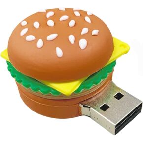 32GB USB Flash Drive Hamburger-Shaped, BorlterClamp Novelty USB Drive Thumb Drive Memory Stick for External Data Storage
