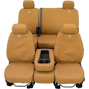 Covercraft Carhartt SeatSaver Front Row Custom Fit Seat Cover for Select Ram Models - Duck Weave (Brown) - SSC2459CABN