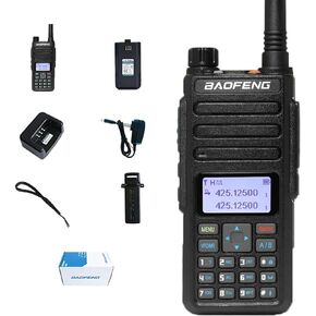 BAOFENG Upgrade DR-1801UV DMR Radio Digital/Analog Two Way Radio Long Range DM-1801 Upgraded Version 2200mAh Battery SMS Function 1024 CHS Dual Band Walkie Talkie with Cable 771 Ant 12V Car Charger