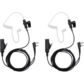 2Pcs 2-Pin Covert Surveillance Acoustic Tube Earpiece MIC is Compatible with Kenwood QUANSHENG TYT BAOFENG UV5R 666s 888S Retevis H-777 2 Way Radio Walkie Talkies