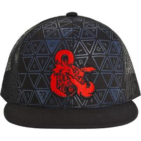 Dungeons and Dragons Baseball Cap, Adjustable Snapback Skater Baseball Hat with Flat Brim, Black, One Size in Saudi Arabia