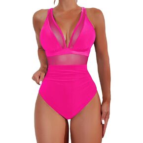 Sexy Mesh Tummy Control Full Coveragel One Piece Bathing Suit for Women