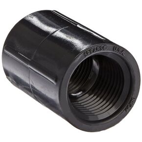 Spears 430-G Series PVC Pipe Fitting, Coupling, Schedule 40, Gray, 1" NPT Female