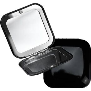 Iconikal Metal Compact Vanity Travel Purse Makeup Mirror 1X / 3X Magnifying - Black - 2-Pack for Pocket, Clutch