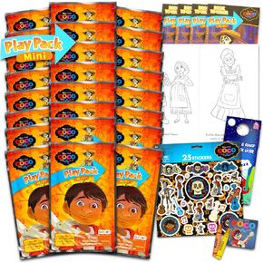 Coco Mini Party Favors Set for Kids - Bundle with 24 Miniature Play Packs Coloring Book, Stickers and More (Coco Birthday Supplies Gift Bag Fillers) Goodie Filler