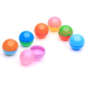 Empty Colored Round Capsules 1.26 inch 50 pcs Bulk Assorted Colors Capsule for Toy Gumball Machines Plastic Containers Surprise for Kids Party Favor Prize