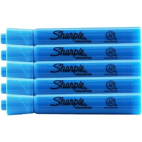 Sharpie Accent Tank-Style Highlighters, 5 Colored Highlighters, Chisel Tip (Fluorescent Blue, 5-Pack)