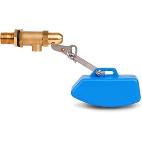 Brass Float Valve 1/2 Inch Water Float Valve with Adjustable Arm, Livestock Water Tank Float Valve Switch Brass Float Ball Valve Shut Off Pool Auto Fill Valve for Automatic Waterer
