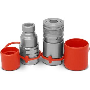 Summit Hydraulics 3/4" SAE -12 Flat Face Hydraulic Quick Connect Couplers/Couplings Set with Dust Caps