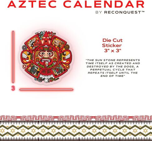 Aztec Stickers Cool Jaguar Warrior Tlaloc Decal Aztec Calendar Vinyl Native American Decor Mexican Stickers for Laptop Skate Water Bottles Window Car Hard Hat Gift - (3" x 3") 3 Pack in Saudi Arabia